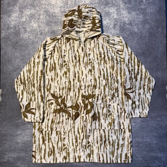 Cabela's Other - VTG 90s Cabelas Snow Tree Bark Camo Hooded Jacket Mens S/L USA Made Whitetail